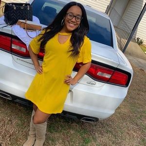 Long Mustard T-Shirt Dress